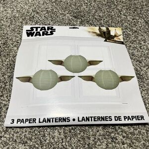 Star Wars The Mandalorian The Child Baby Yoda 3 Paper Lanterns 9.5" 3 Pairs Ears